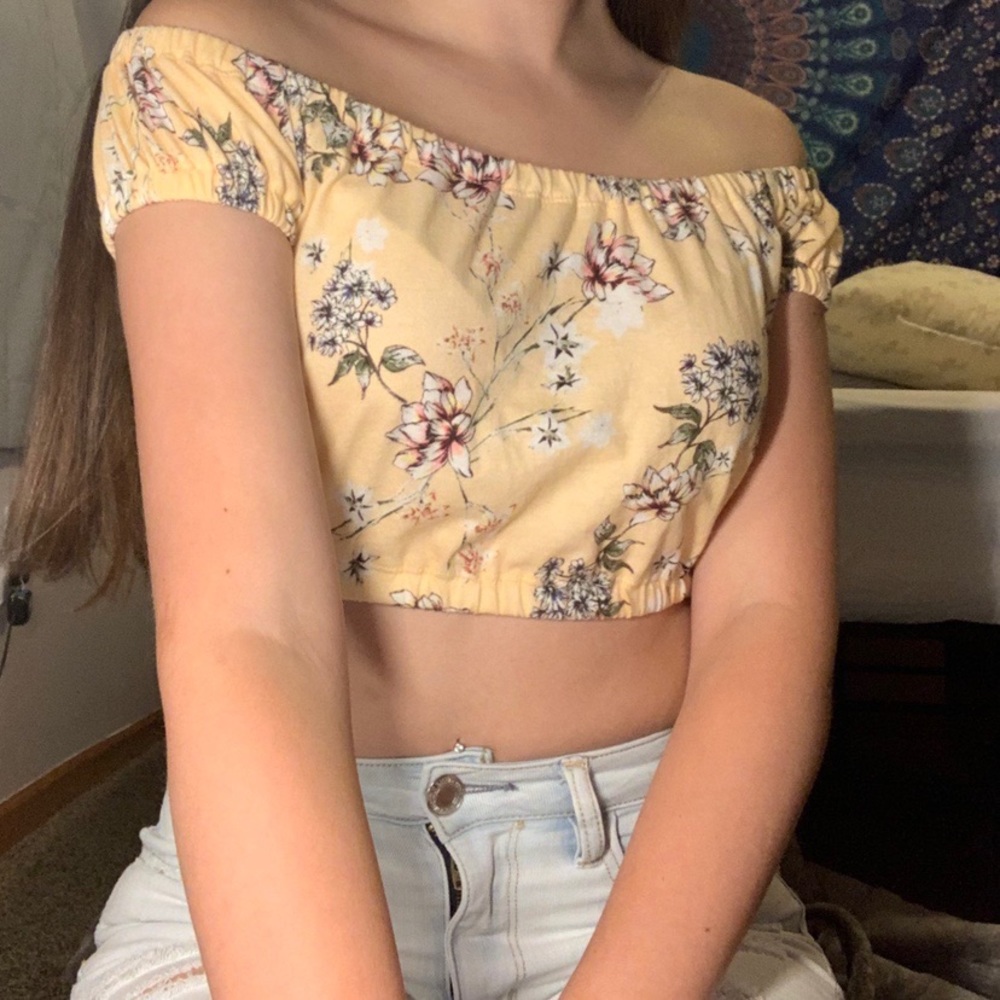 floral off the shoulder top